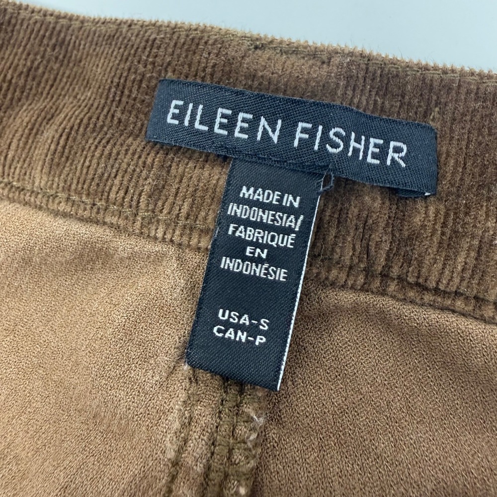 Eileen Fisher Womens Small Brown Organic Cotton Stretch Corduroy Straight Pants - Picture 4 of 8